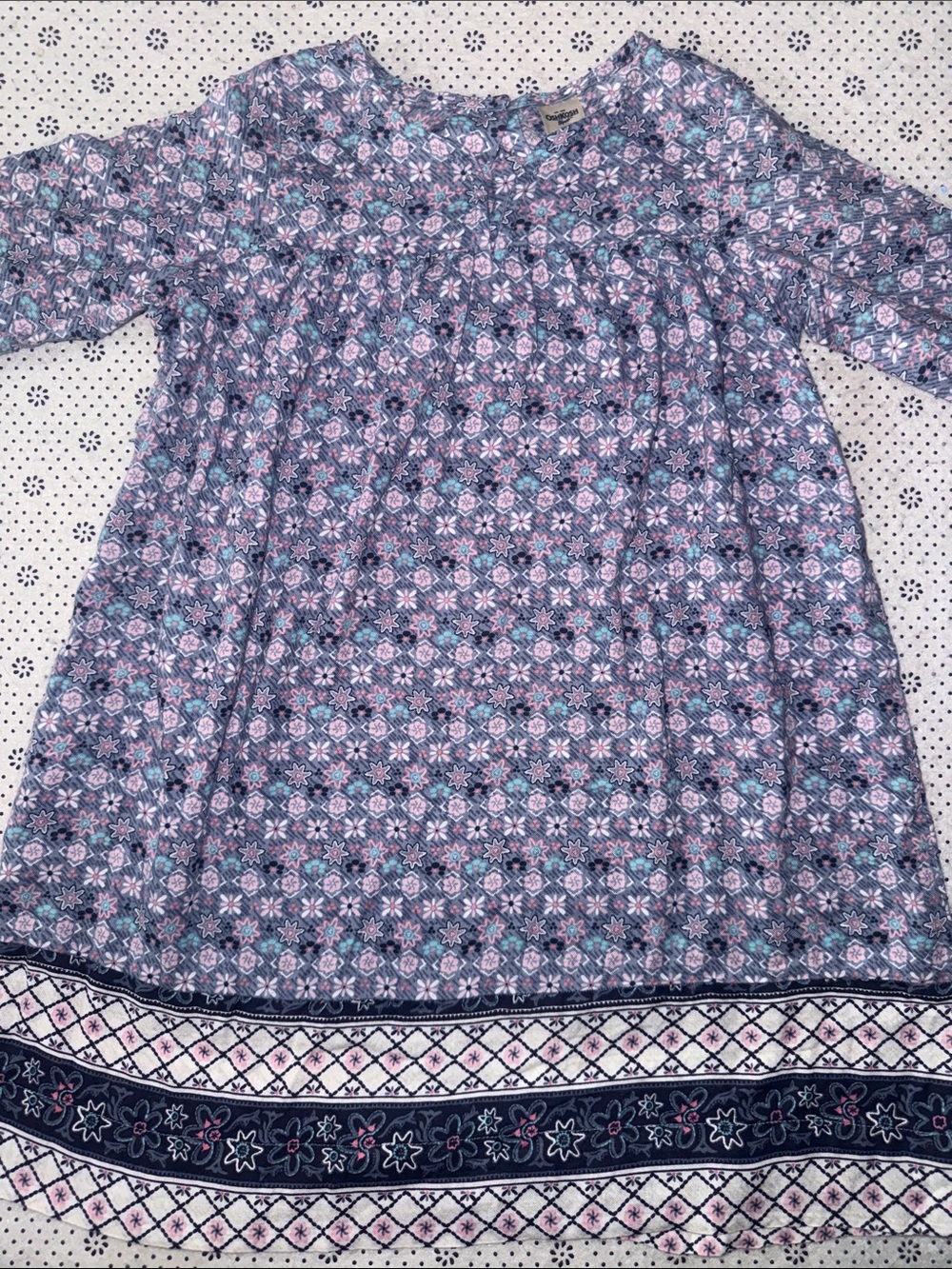 OshKosh B'gosh Navy and Pink Floral Dress Size 5T 🛍